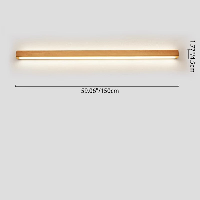 Japanese Simple Solid Wood Strip LED Wall Sconce