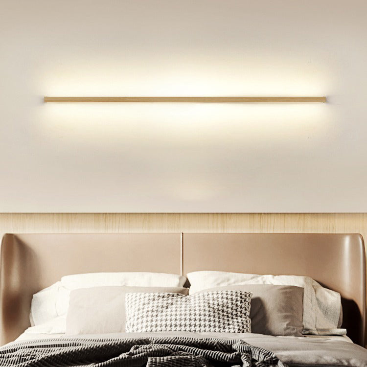 Japanese Simple Solid Wood Strip LED Wall Sconce