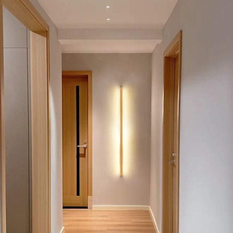 Japanese Simple Solid Wood Strip LED Wall Sconce