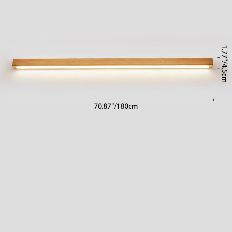 Japanese Simple Solid Wood Strip LED Wall Sconce