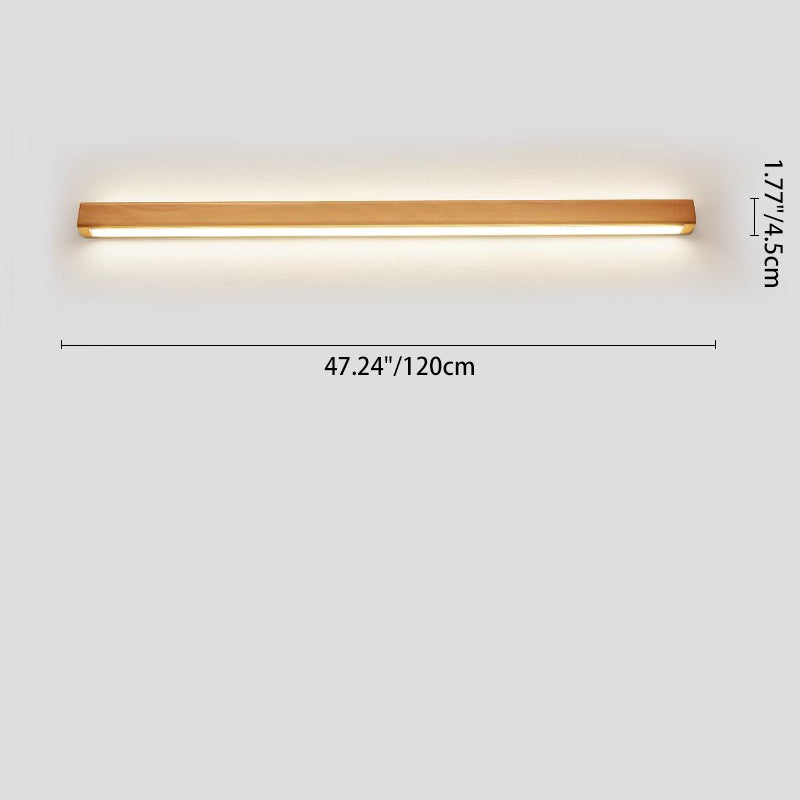 Japanese Simple Solid Wood Strip LED Wall Sconce