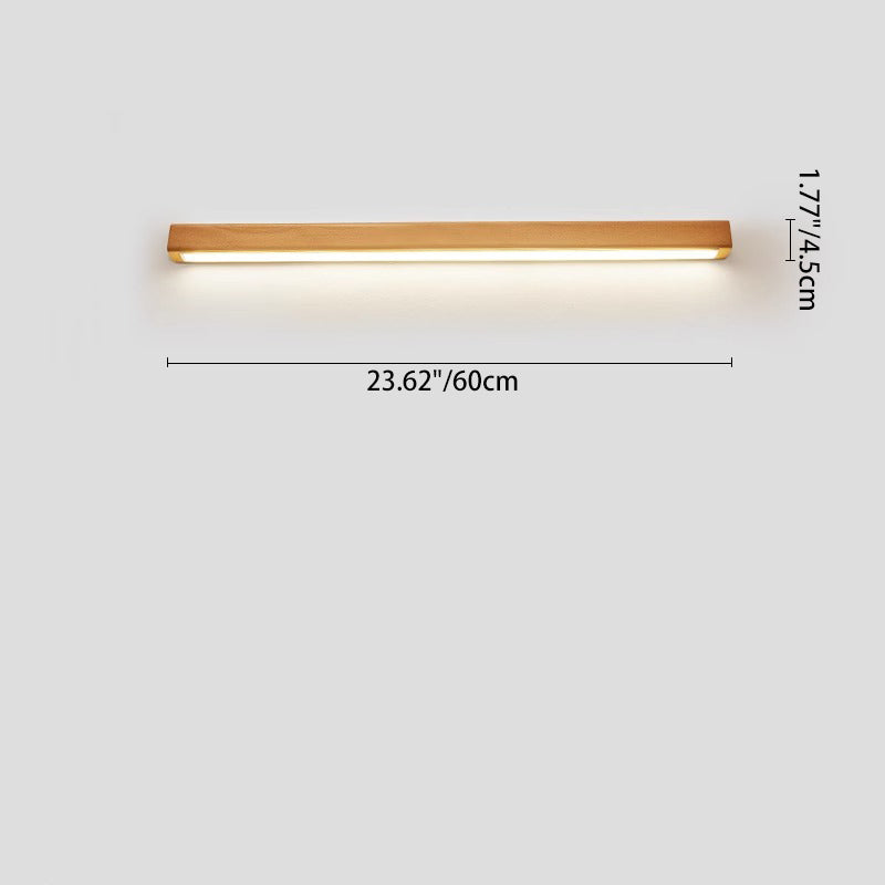 Japanese Simple Solid Wood Strip LED Wall Sconce
