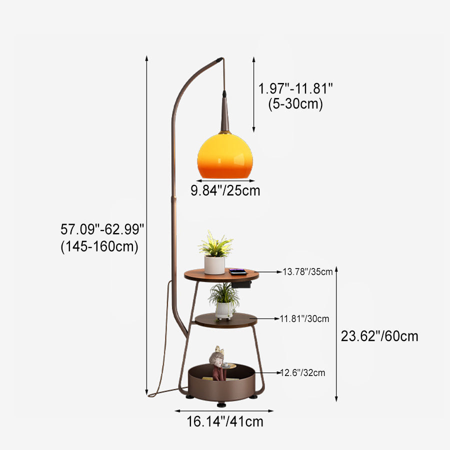 Retro Brown Floor Lamp
