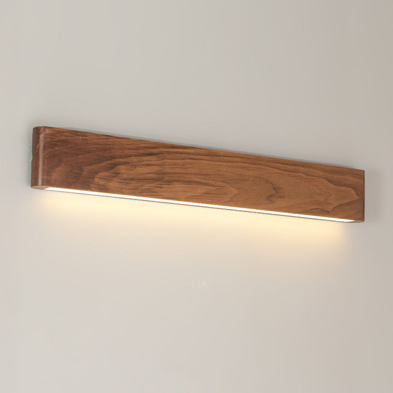 Modern Minimalist Rectangle Wood Aluminum LED Wall Sconce