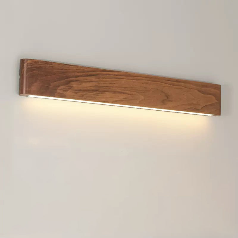 Modern Minimalist Rectangle Wood Aluminum LED Wall Sconce