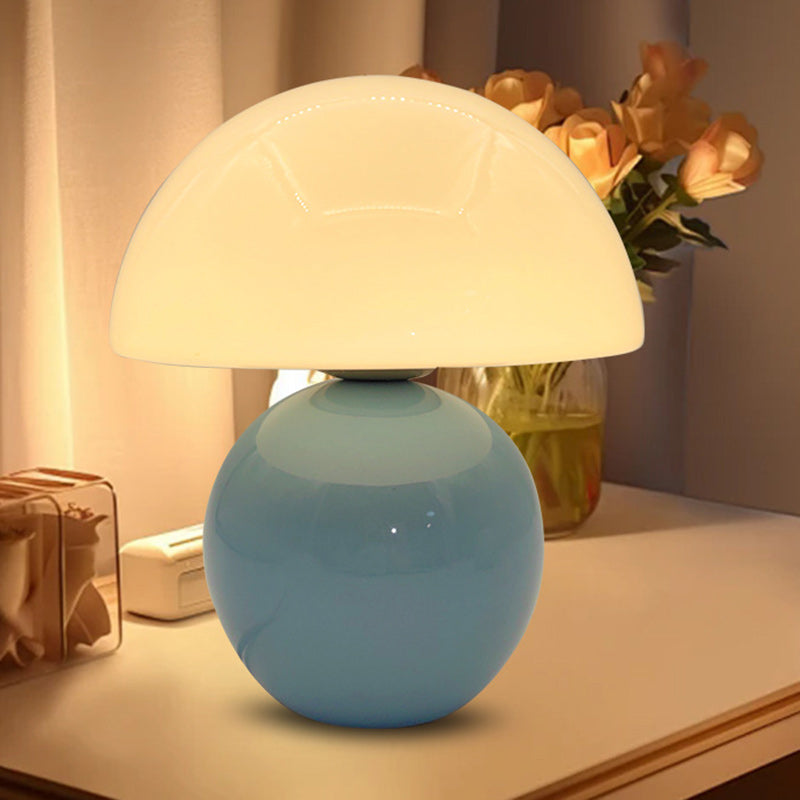 Nordic Contemporary Round Ceramic-Glass 1-Light Table Lamp