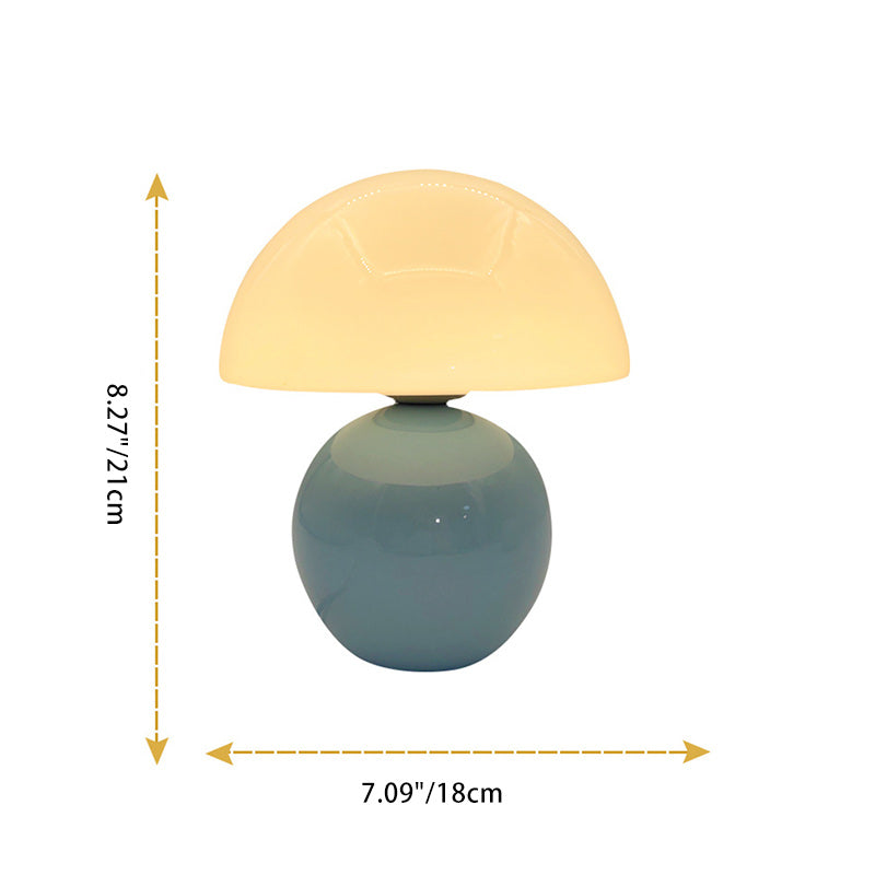 Nordic Contemporary Round Ceramic-Glass 1-Light Table Lamp