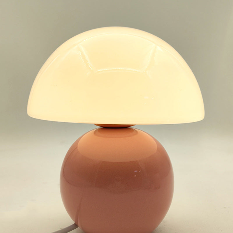 Nordic Contemporary Round Ceramic-Glass 1-Light Table Lamp
