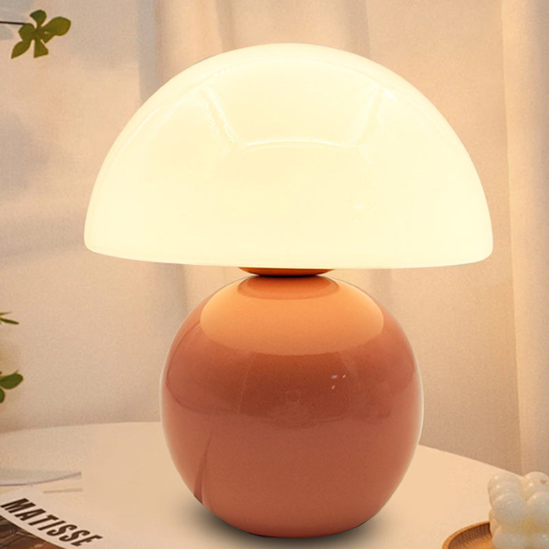 Nordic Contemporary Round Ceramic-Glass 1-Light Table Lamp