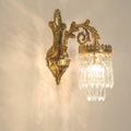 Traditional French Teardrop Copper Crystal Wall Sconce