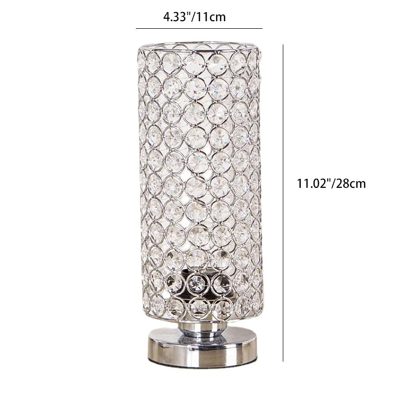 Modern Simplicity Cylinder Iron Crystal 1-Light Table Lamp