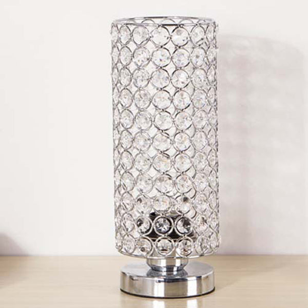 Modern Simplicity Cylinder Iron Crystal 1-Light Table Lamp