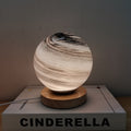 Creative Globe Wood Glass LED Table Lamp