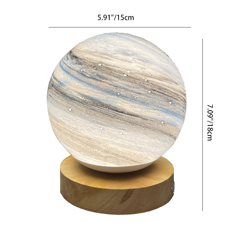 Creative Globe Wood Glass LED Table Lamp