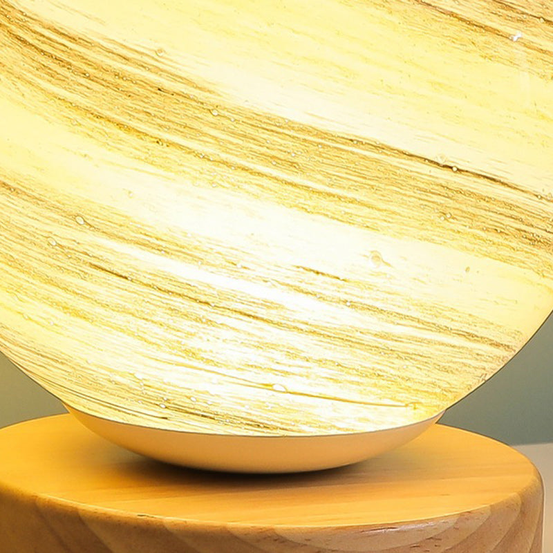 Creative Globe Wood Glass LED Table Lamp