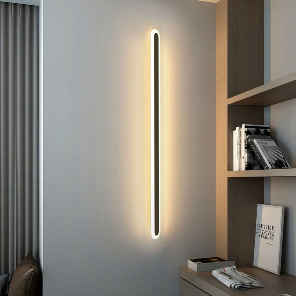 Modern Minimalist Rectangle Long Line Iron LED Wall Sconce