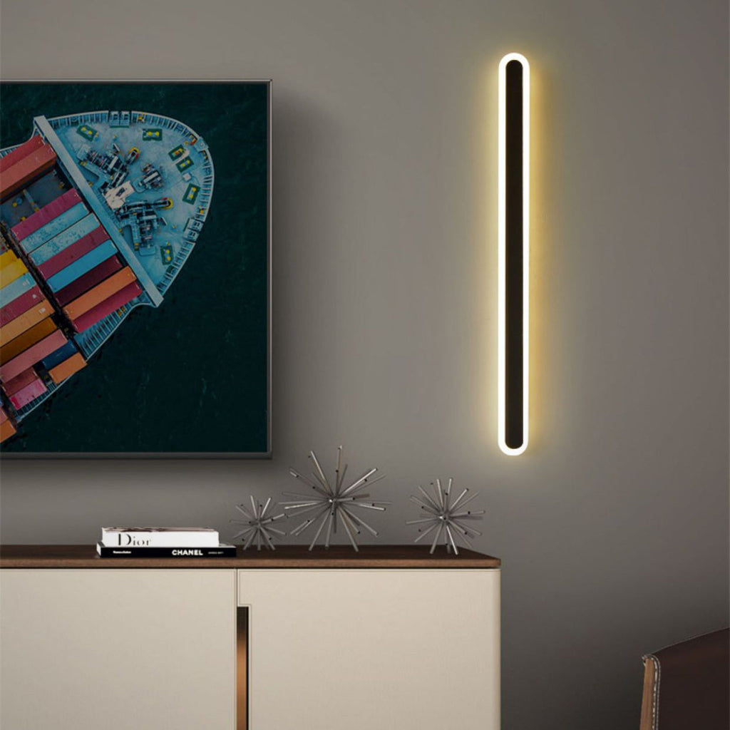 Modern Minimalist Rectangle Long Line Iron LED Wall Sconce