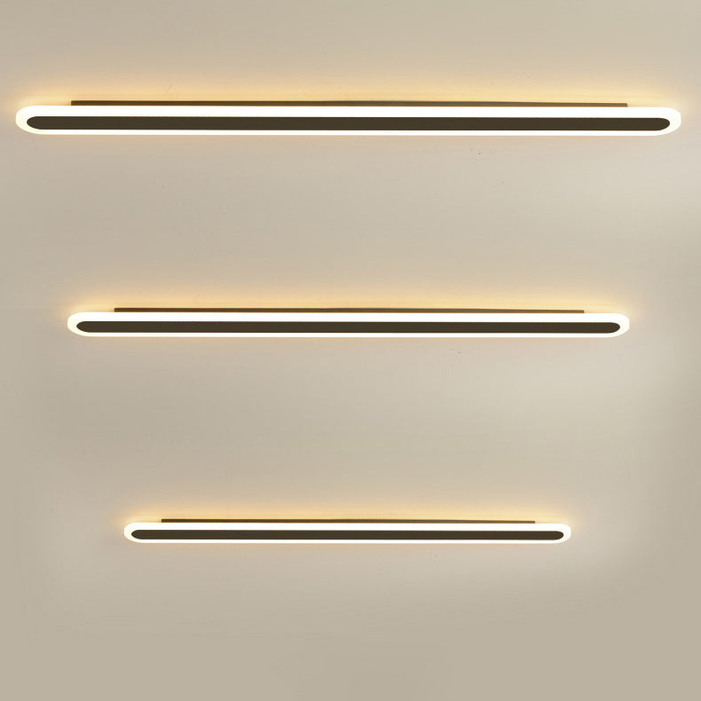 Modern Minimalist Rectangle Long Line Iron LED Wall Sconce