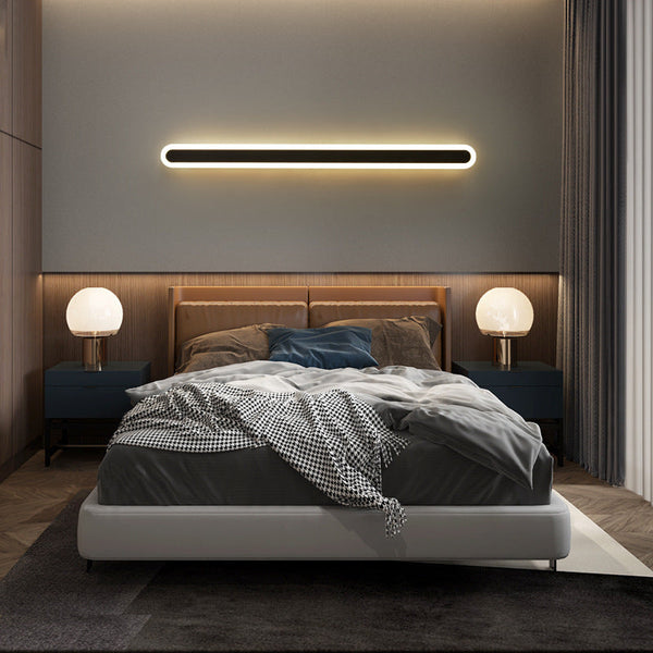 Modern Minimalist Rectangle Long Line Iron LED Wall Sconce