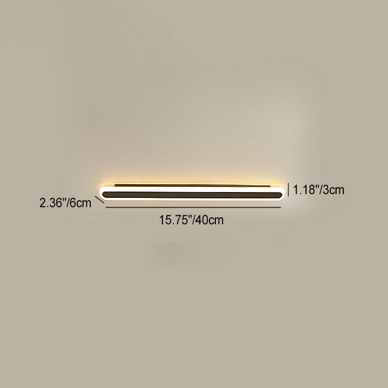 Modern Minimalist Rectangle Long Line Iron LED Wall Sconce