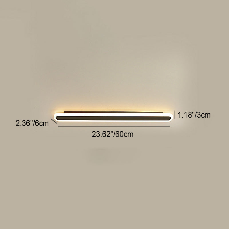 Modern Minimalist Rectangle Long Line Iron LED Wall Sconce