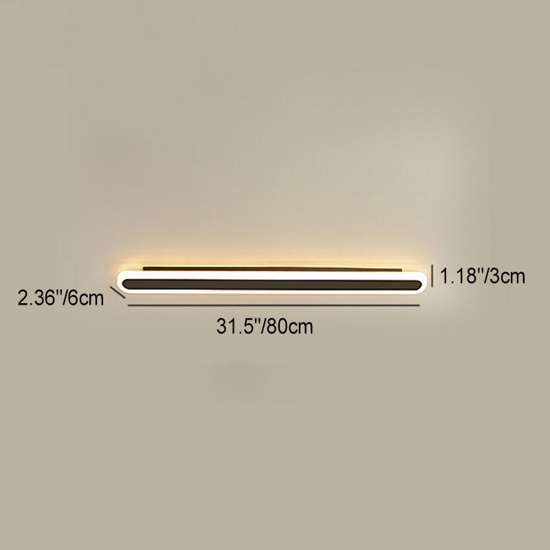 Modern Minimalist Rectangle Long Line Iron LED Wall Sconce