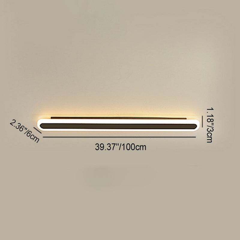 Modern Minimalist Rectangle Long Line Iron LED Wall Sconce