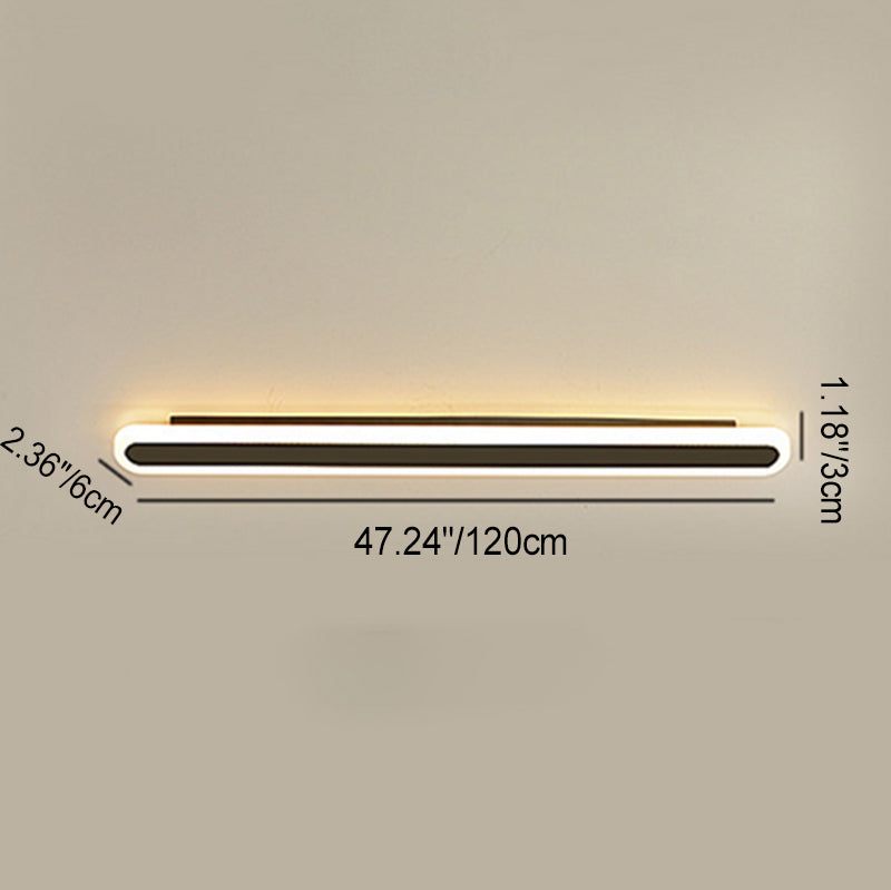 Modern Minimalist Rectangle Long Line Iron LED Wall Sconce