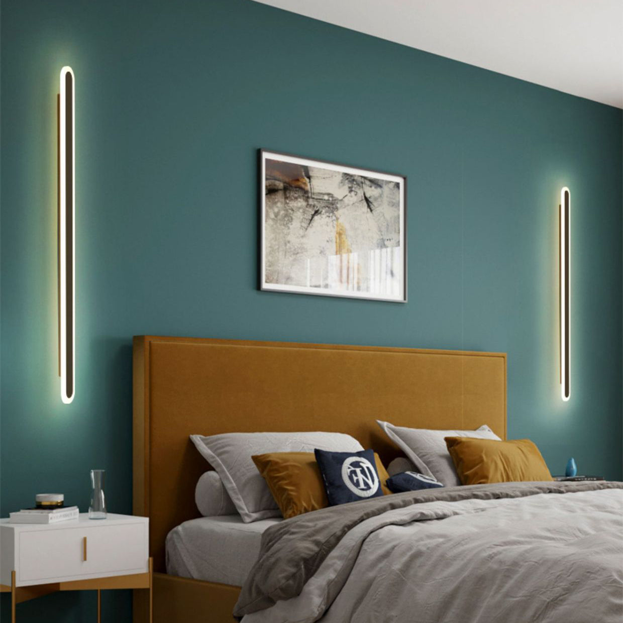 Modern Minimalist Rectangle Long Line Iron LED Wall Sconce