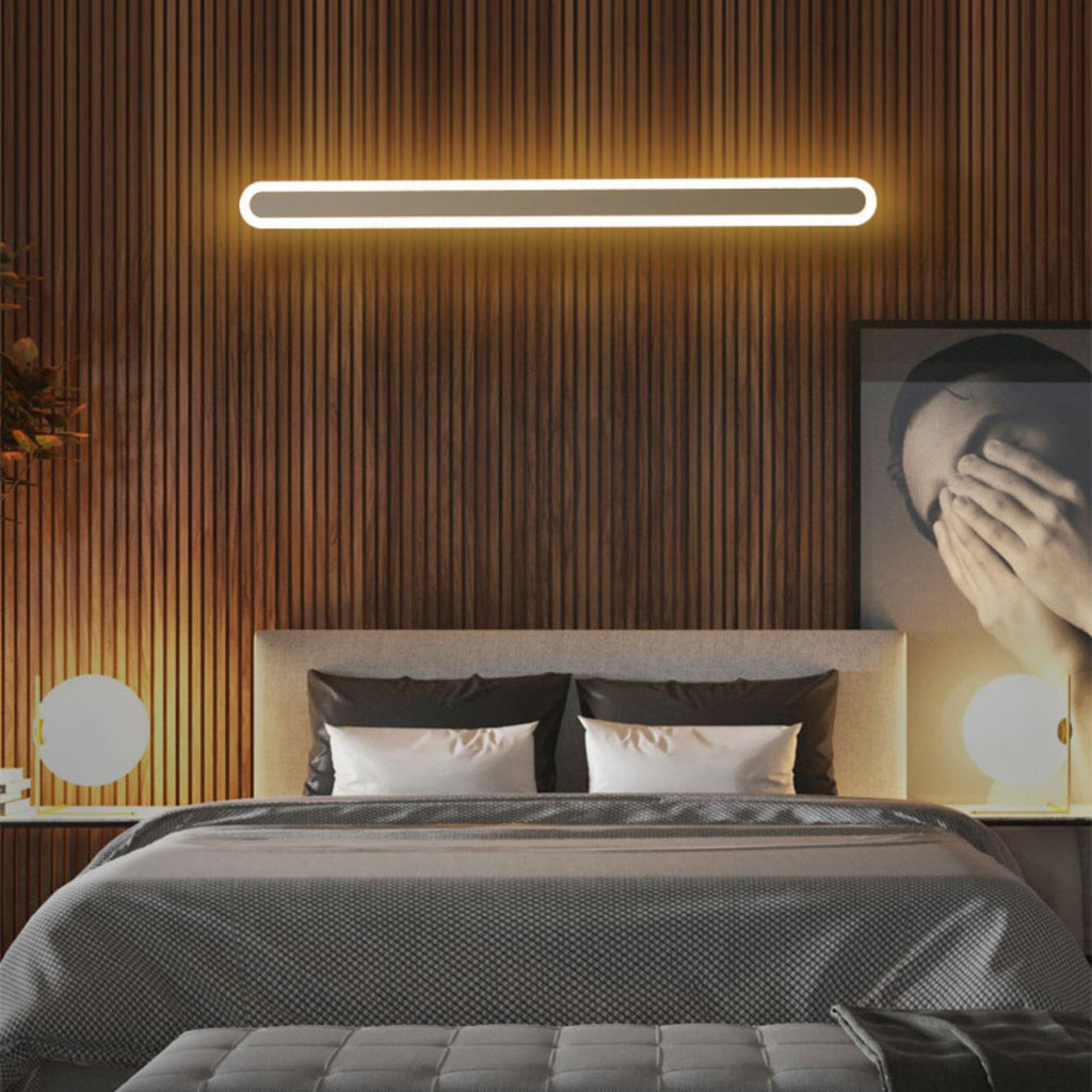 Modern Minimalist Rectangle Long Line Iron LED Wall Sconce