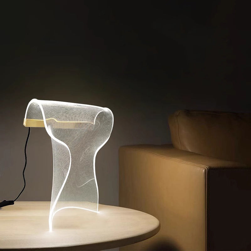 Creative Irregular Transparent Aluminum Acrylic Table Lamp