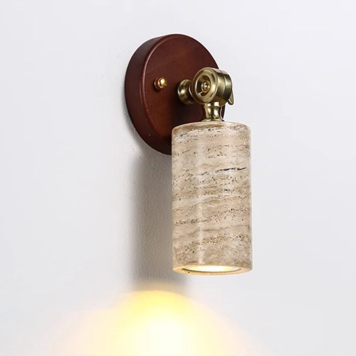 Traditional Japanese Adjustable Head Cylinder Wall Sconce