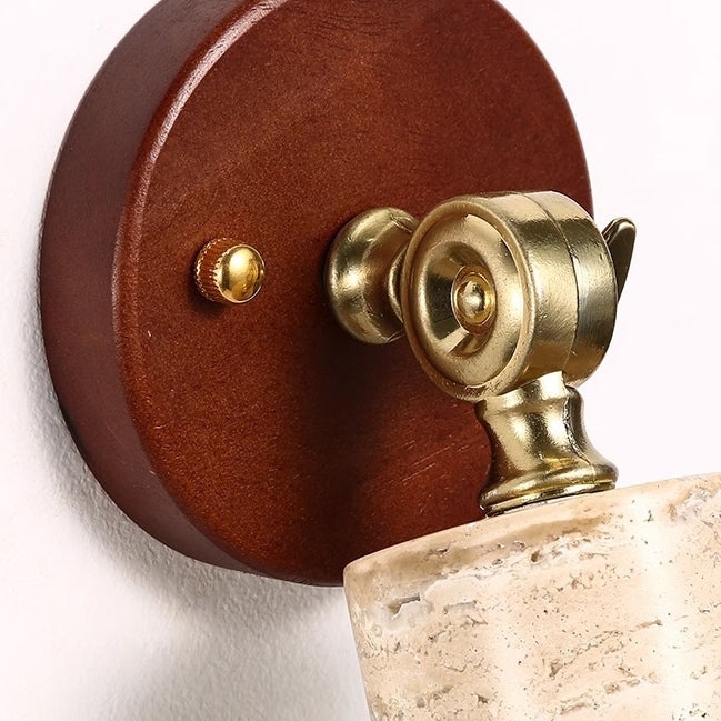 Traditional Japanese Adjustable Head Cylinder Wall Sconce