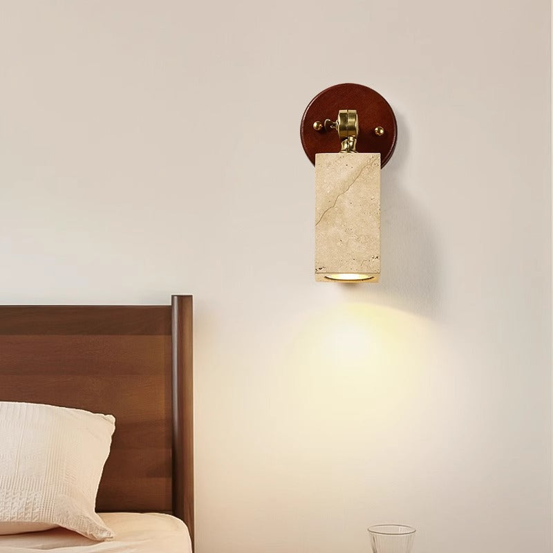 Traditional Japanese Adjustable Head Cylinder Wall Sconce