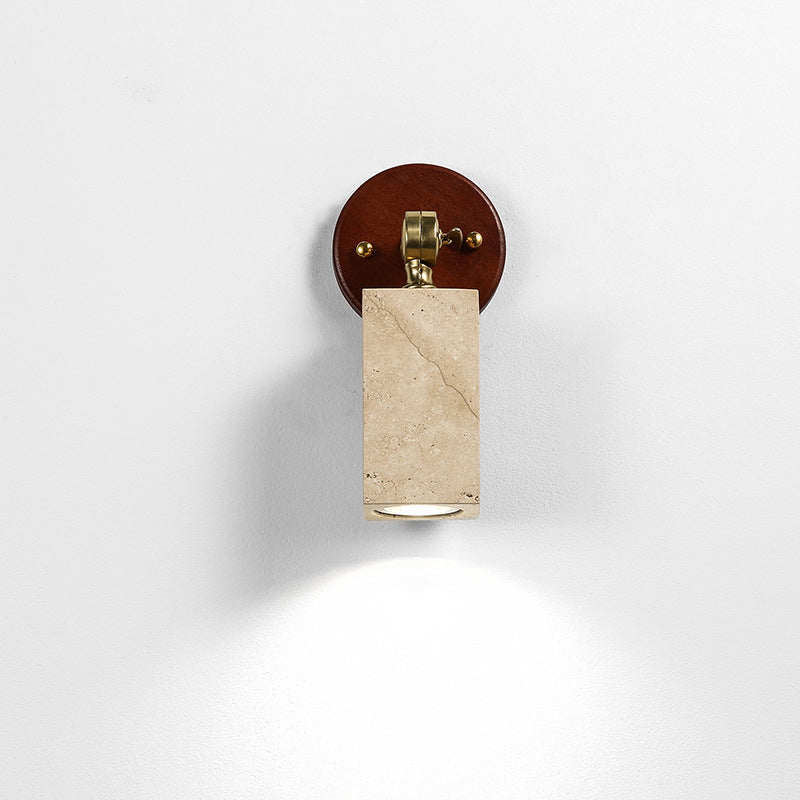 Traditional Japanese Adjustable Head Cylinder Wall Sconce