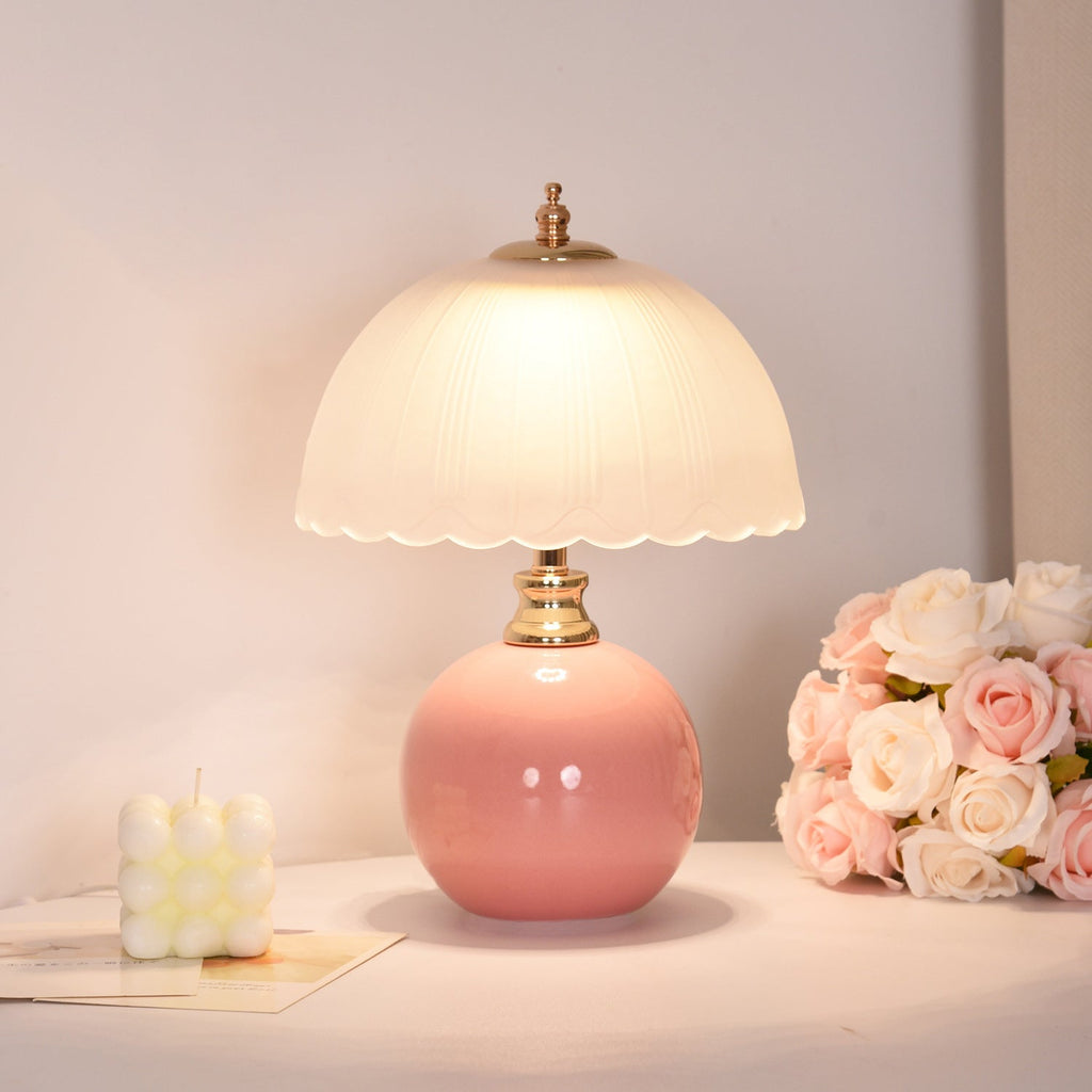 Nordic Contemporary Half-Dome Flower Globe Table Table Lamp