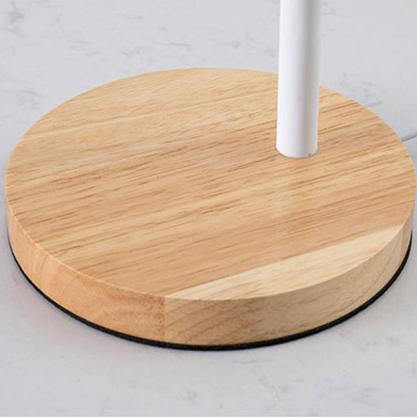 Modern Minimalist Iron Wooden Base Hose Foldable Table Lamp