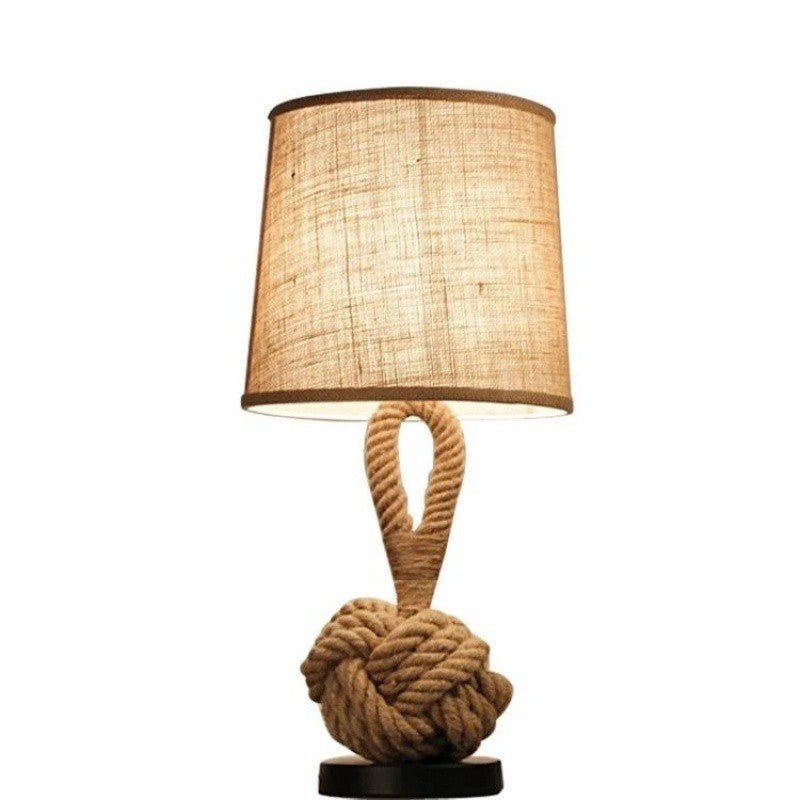 Creative Nautical Twisted Rope Knot Drum Shape Table Lamp