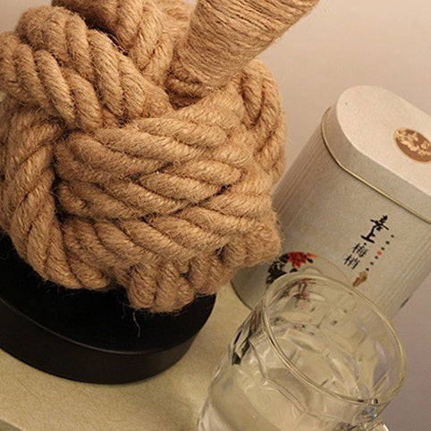 Creative Nautical Twisted Rope Knot Drum Shape Table Lamp
