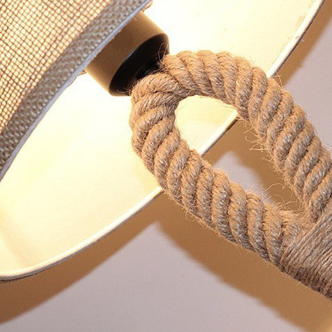 Creative Nautical Twisted Rope Knot Drum Shape Table Lamp