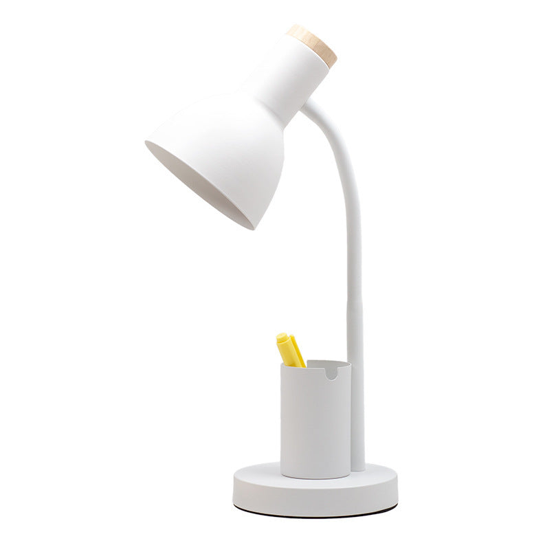Modern Minimalist Iron Wood Adjustable Angle Pen Table Lamp