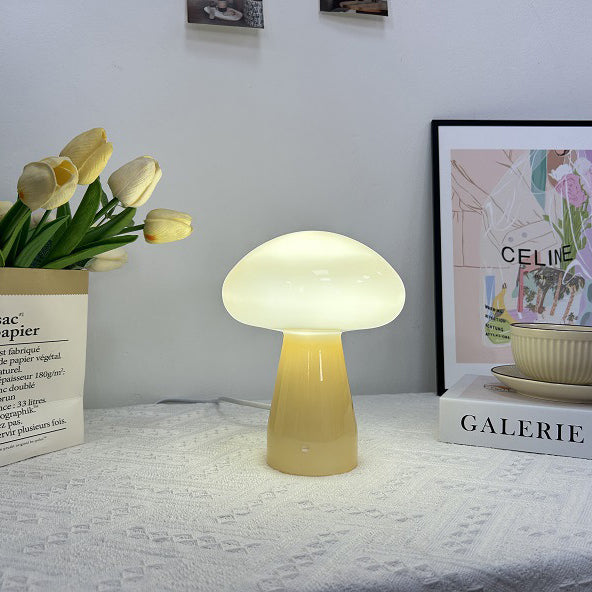 Nordic Mushroom Shape Glass USB LED Table Lamp