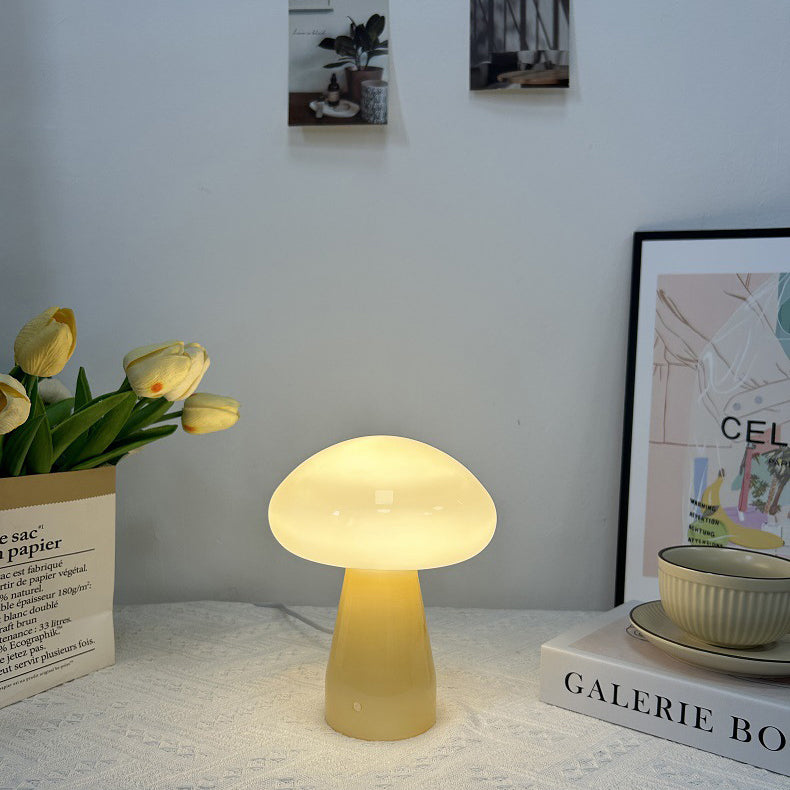 Nordic Mushroom Shape Glass USB LED Table Lamp