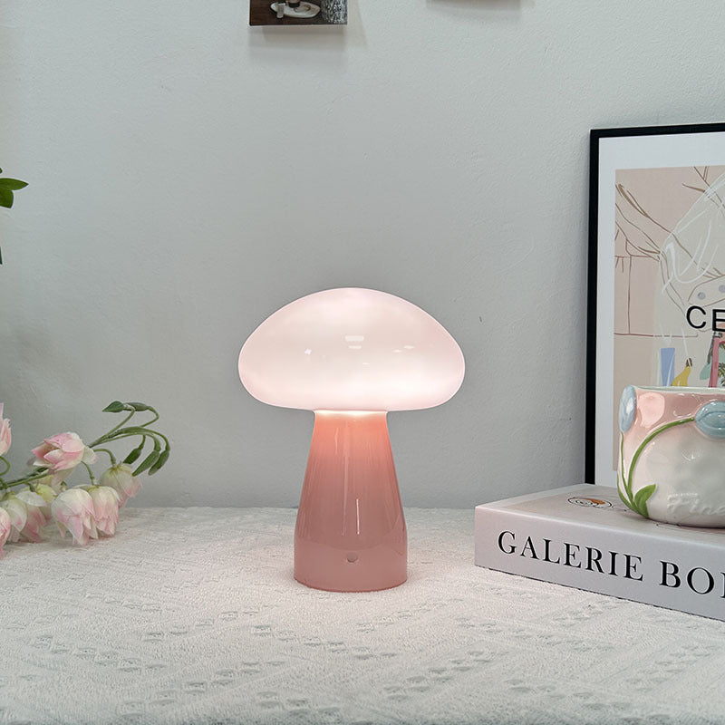 Nordic Mushroom Shape Glass USB LED Table Lamp