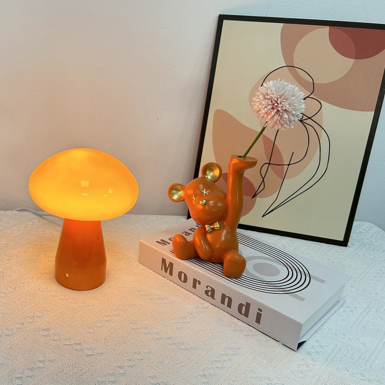 Nordic Mushroom Shape Glass USB LED Table Lamp