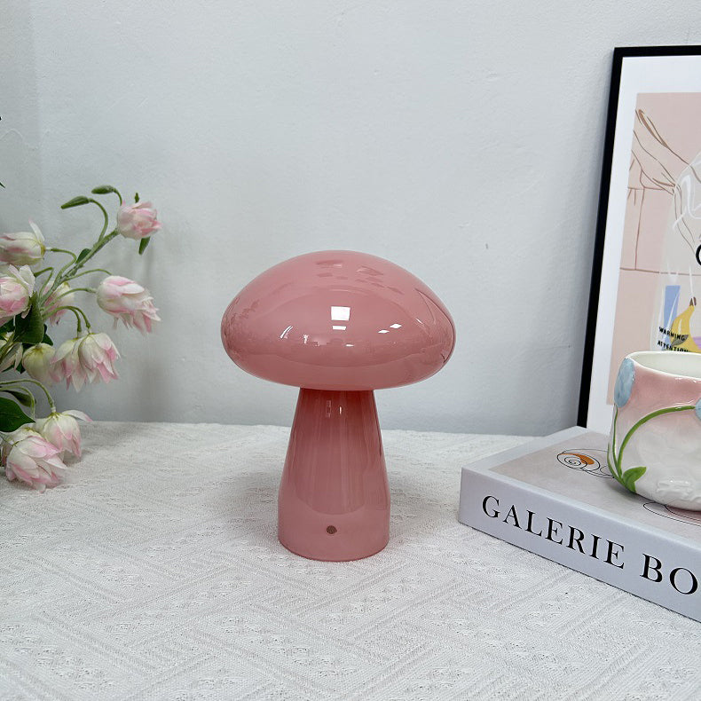 Nordic Mushroom Shape Glass USB LED Table Lamp