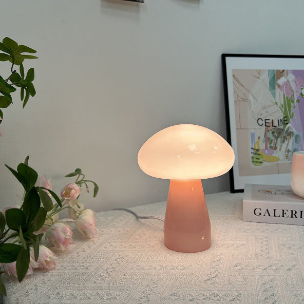 Nordic Mushroom Shape Glass USB LED Table Lamp