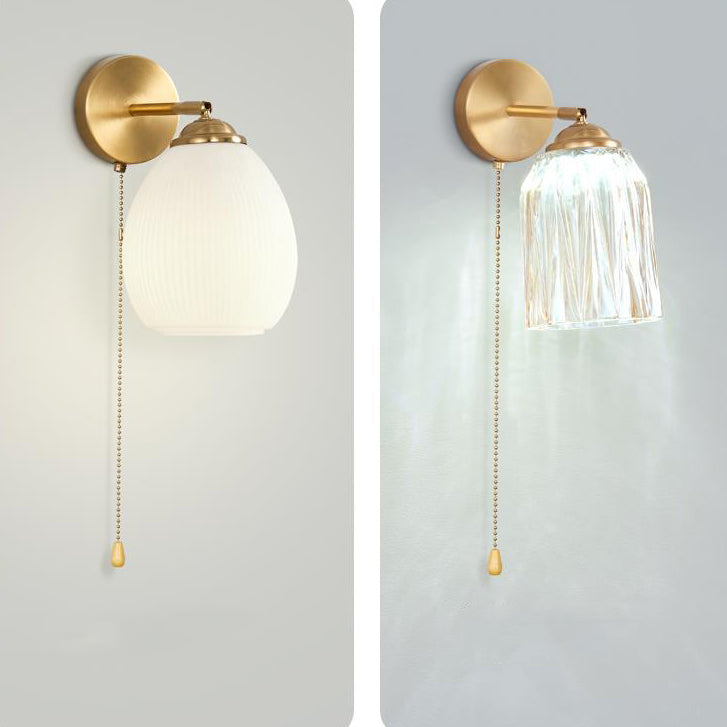 Traditional French Pull Switch Rotatable Dome Wall Sconce