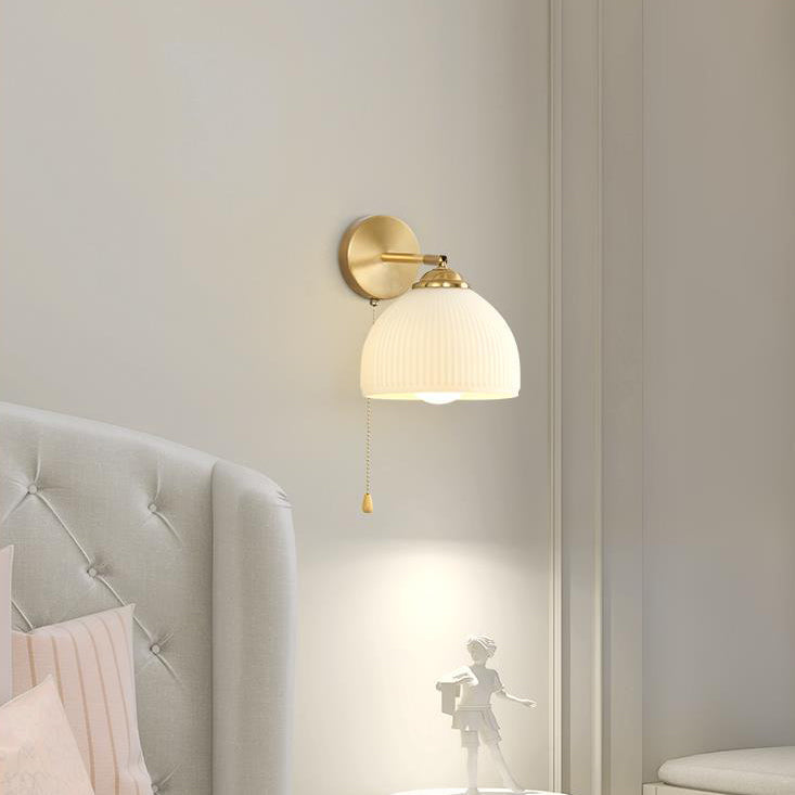Traditional French Pull Switch Rotatable Dome Wall Sconce