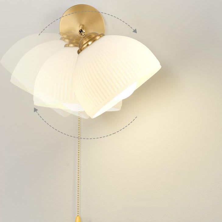 Traditional French Pull Switch Rotatable Dome Wall Sconce